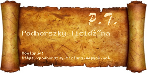 Podhorszky Ticiána névjegykártya
